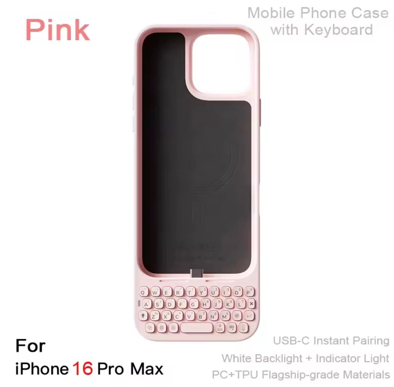 MetaKey Mobile Phone Case With Keyboard PU TPU with Magnetic Support 37 Keys Mini Phone Keyboard For iPhone 16Pro Max 17 Pro Max