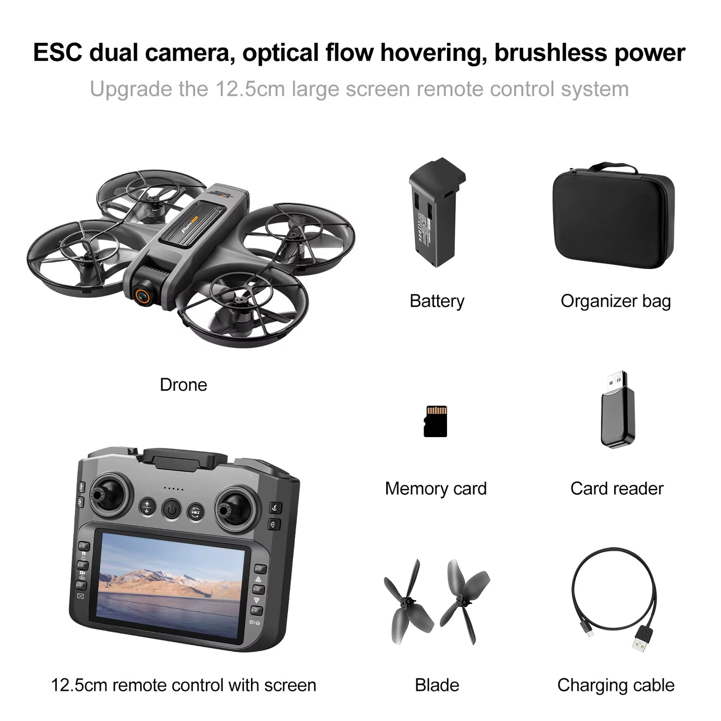 S156 Screen Mini Drone with 90° Electric Adjustable 8K HD Camera Wifi Light Flow Drone Pocket Obstacle Avoidance Rc Quadcopter