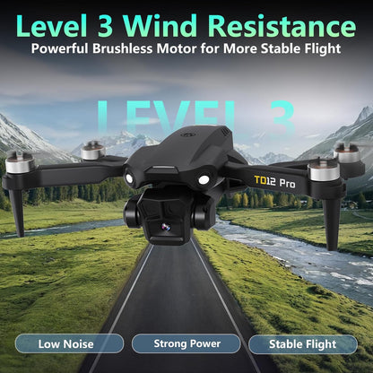 Drone for Beginners, Drone with Camera 4K Foldable Mini Drones with Optical Flow Positioning, Headless Mode, One-Key Takeoff/Landing, Brushless Motor Drones for Adults, TD12PRO