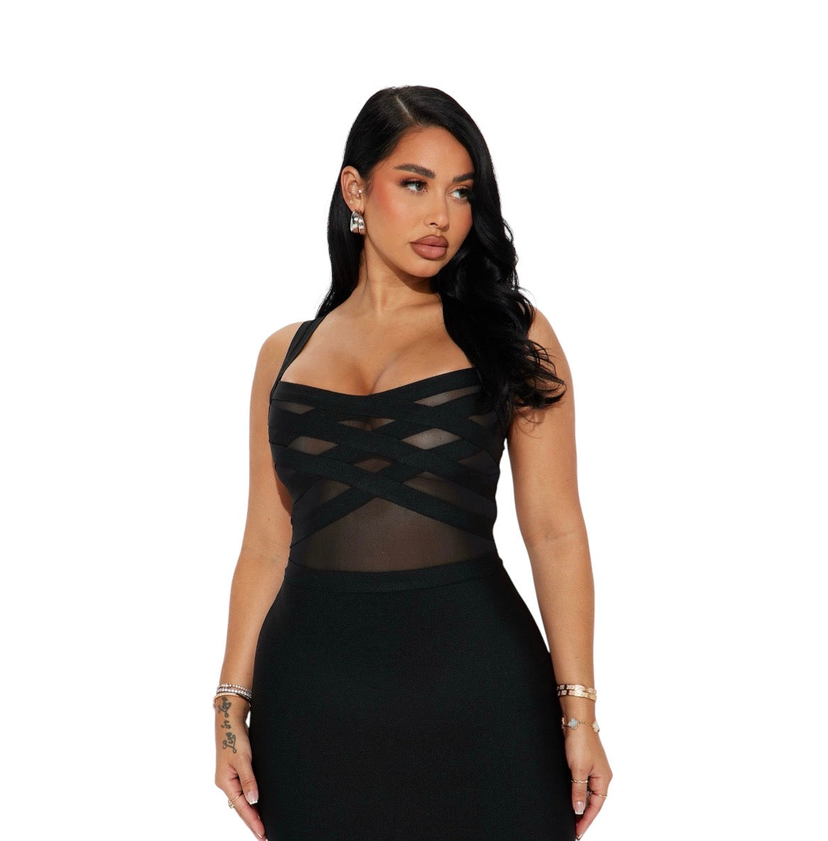 Cassidy Bandage Midi Dress Black