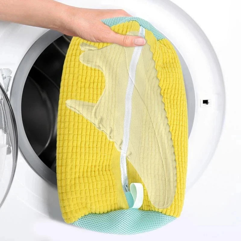 Premium Cotton Mesh Washing Bags for Shoes and Delicates - 1 or 2 Pack for Effortless Cleaning and Storage