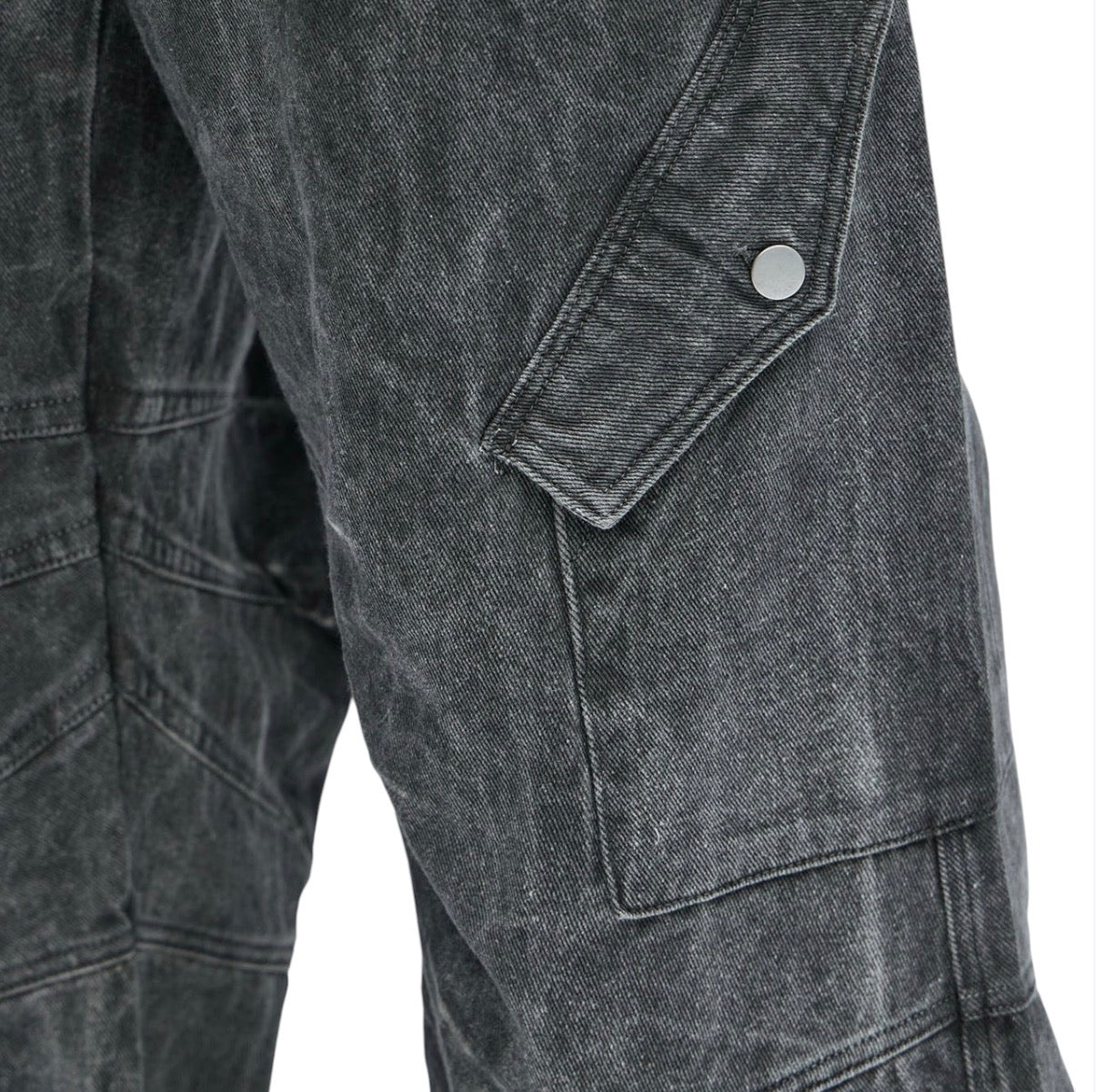 Overdyed Utility Baggy Cargo Pants Grey
