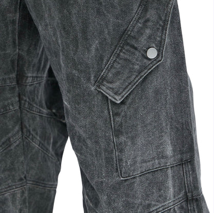 Overdyed Utility Baggy Cargo Pants Grey