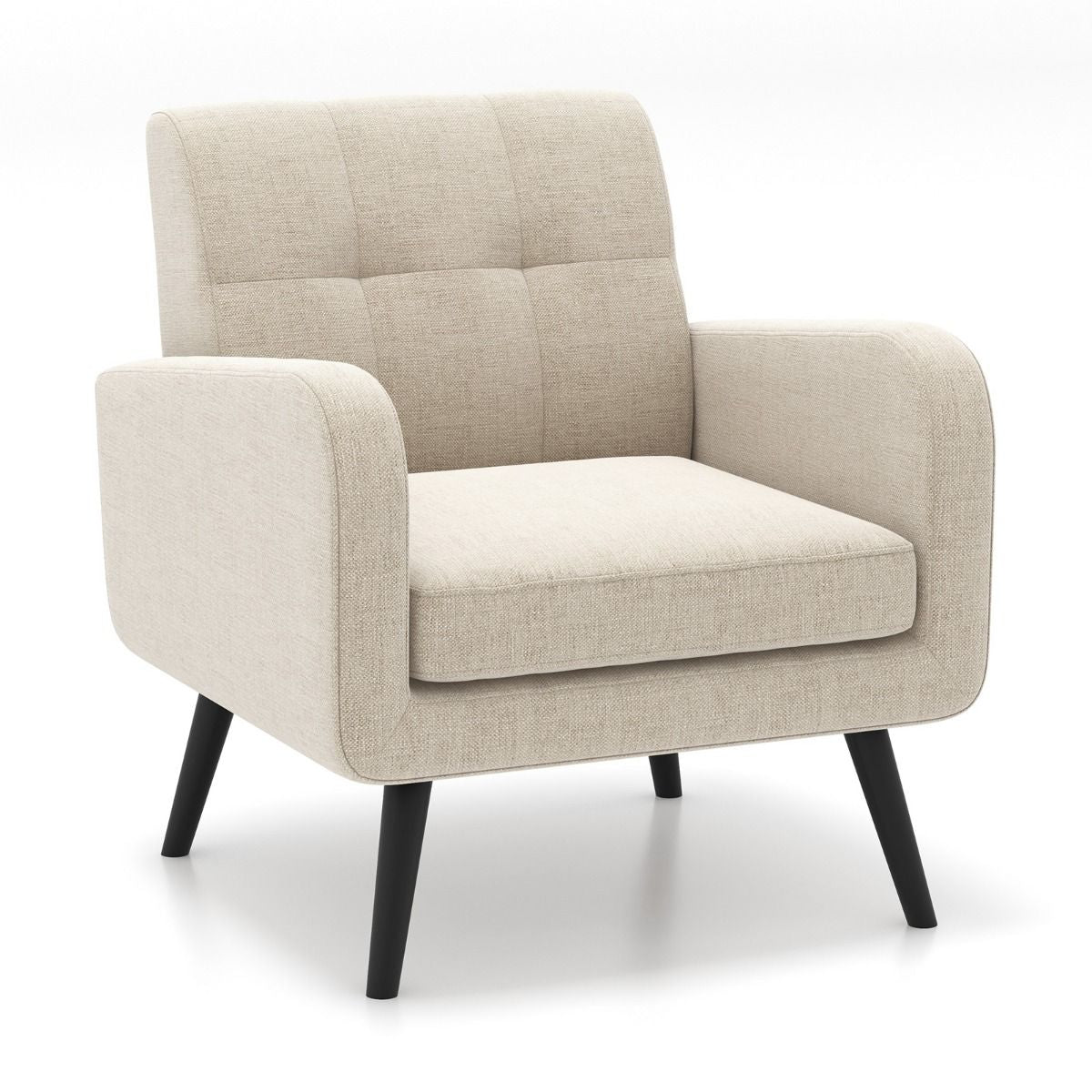 Mid-Century Modern Upholstered Accent Chair featuring Rubberwood Legs