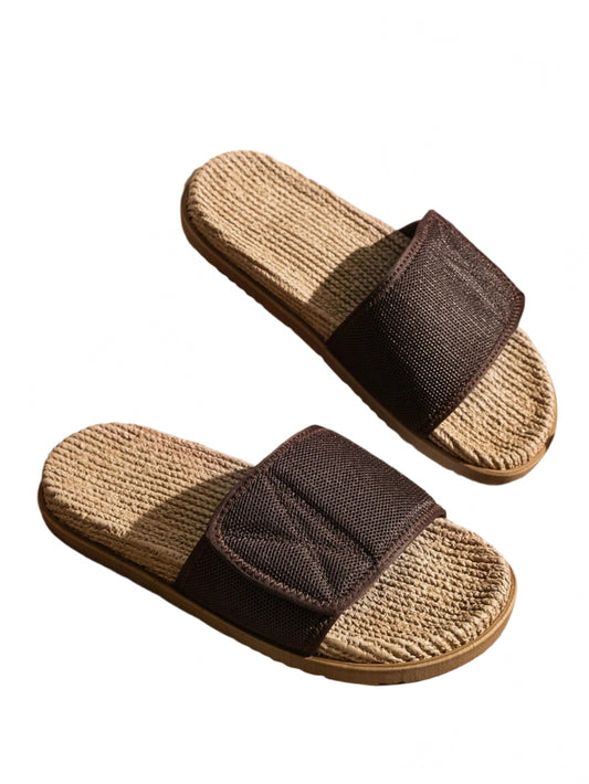 Fashion Men'S Black Slip-On Sandals, New Summer Fashionable Outdoor Street Anti-Slip Slide Sandals, Casual Sports Indoor & Outdoor Unisex Slippers