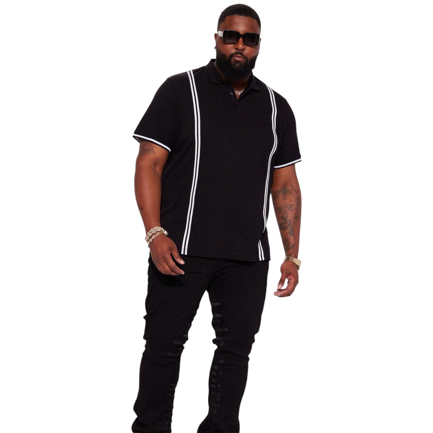 Strikeout Short Sleeve Polo Black