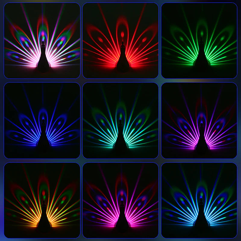 Peacocks Wall Lamp Colorful Ambient Lighting Modern Creative Atmosphere 3D Body Animal Lighting Lustre for Bedroom