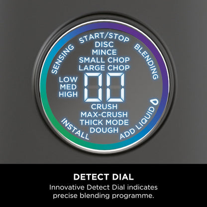 3-In-1 Detect Power Blender Processor Pro, Powerful 1200W Blender, Food Processor Bowl, Dough Blade, 1X Single Serve Cup, Jug, Make Pizza Dough, Blend, Chop & Mix, Black, TB401UK