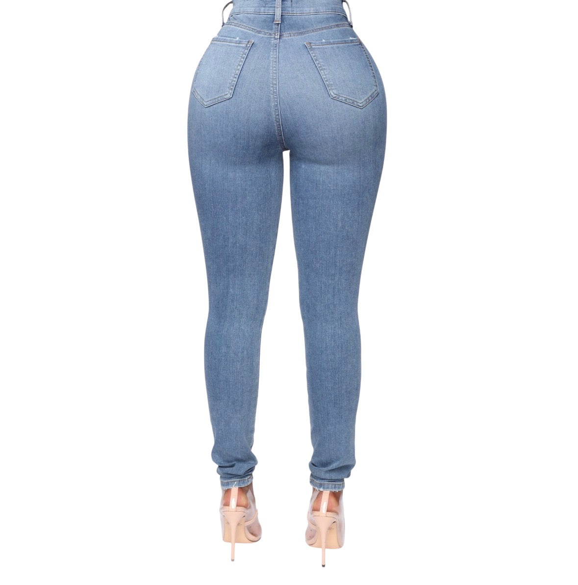 Flex Game Strong Super High Rise Skinny Jeans Light Wash