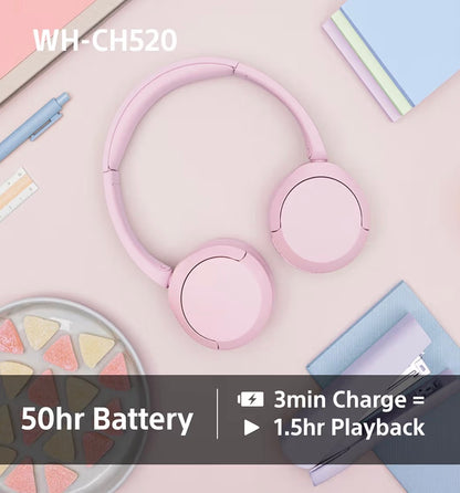 Sony WH-CH520 Wireless Bluetooth On-Ear Headphones 50 Hour Battery Black