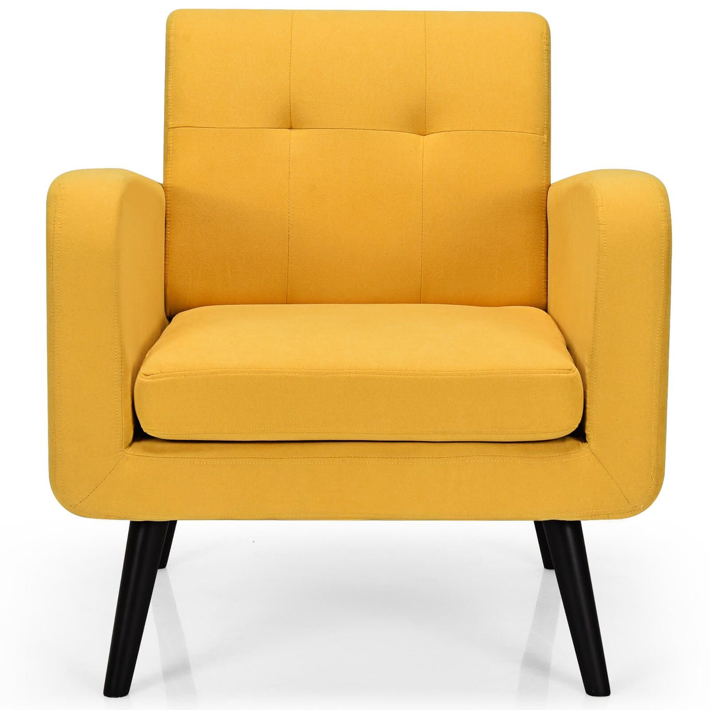 Mid-Century Modern Upholstered Accent Chair featuring Rubberwood Legs