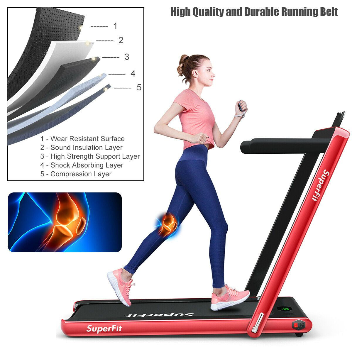 Folding Electric Treadmill with Bluetooth Connectivity (1-12 KPH)