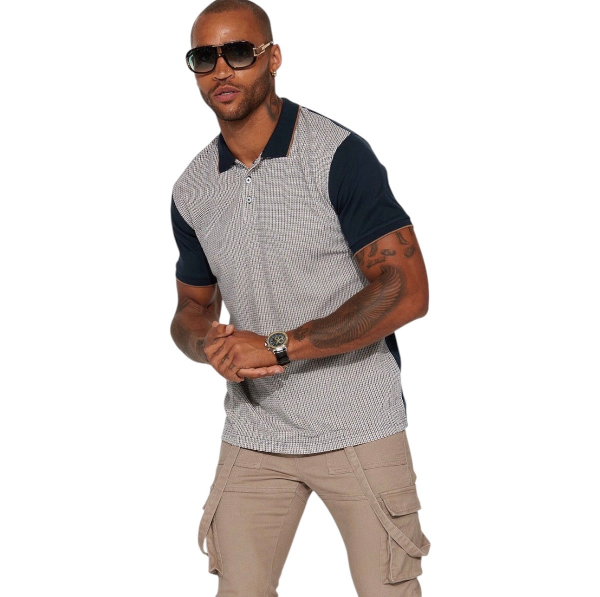 Strapped In Cargo Stacked Skinny Flare Jeans Taupe