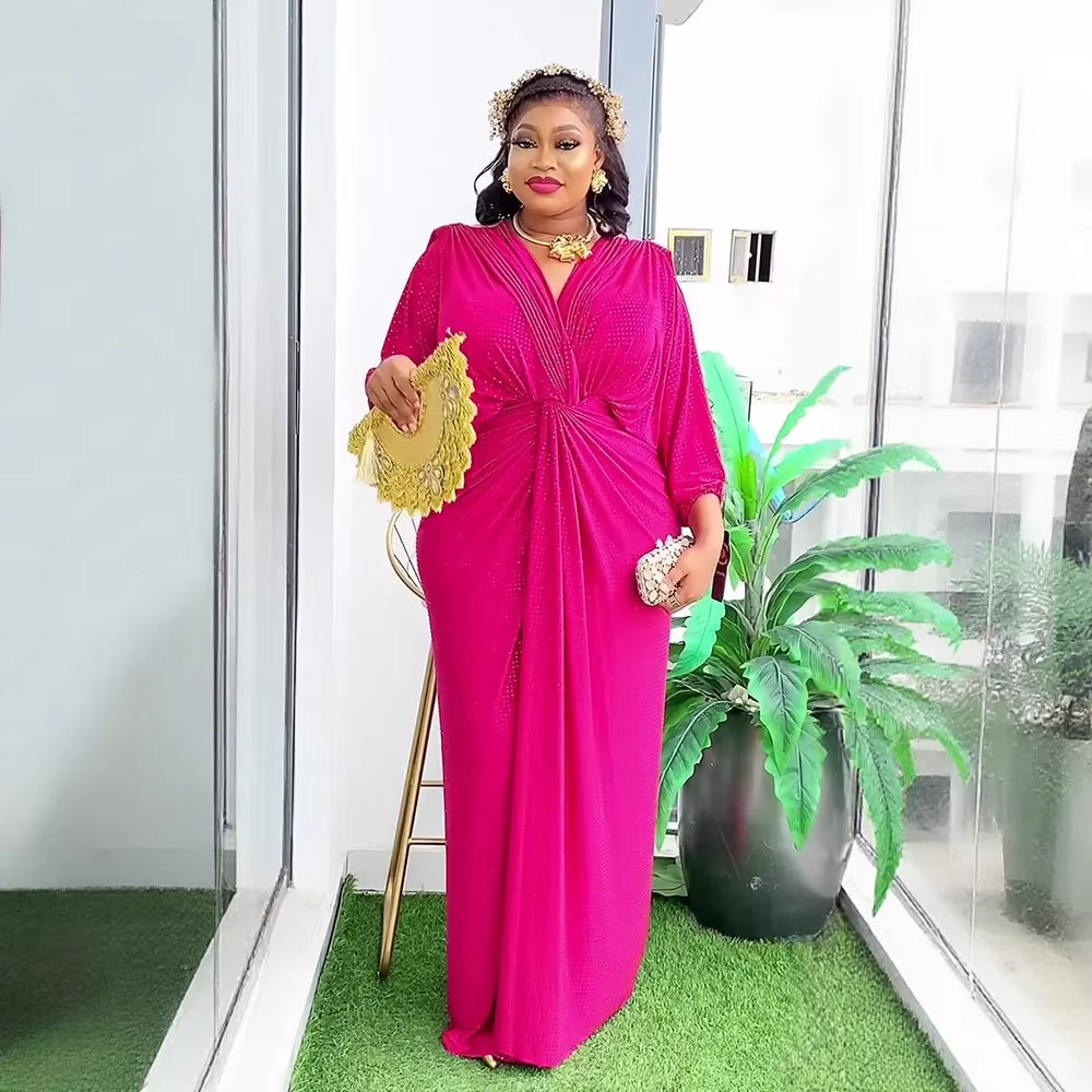 Plus Size Elegant African Dresses for Women Fashion Africa Clothing Turkey Wedding Party Gown Ankara Dashiki Robe Kaftan 2025