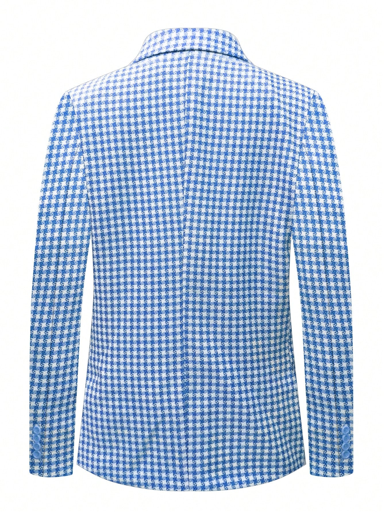 I Finelong Fashionable Casual Houndstooth Patterned Suit Jacket for Men, Suitable for Commuting and Going Out