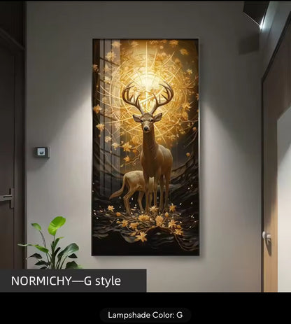 Deer LED Crystal Porcelain Wall Lamp – Artistic Wall Light for Interior Elegance