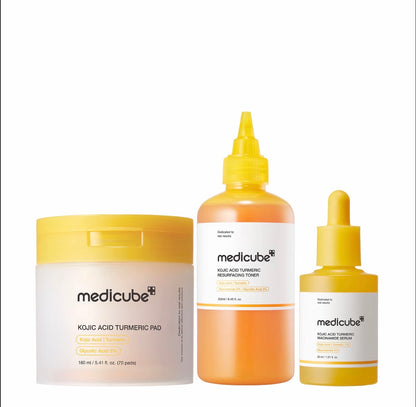 medicube Kojic Acid Turmeric Power Trio Toner Pads Toner Serum Skincare Set