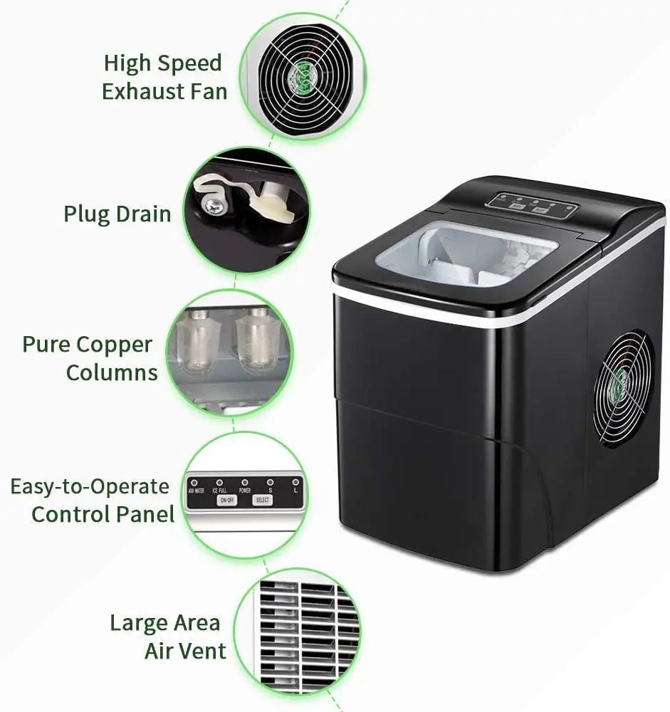 Portable Automatic Electric Countertop Ice Maker - Great for Party Hosting Never Run Out of Ice Again