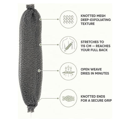 African Net Sponge 2 Pack | Long Exfoliating Shower & Back Scrubber