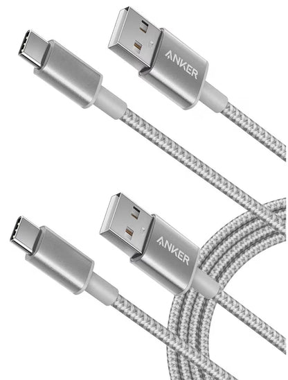 Anker USB-C Charger Cable 2-Pack 0.9m Braided USB-A to USB-C