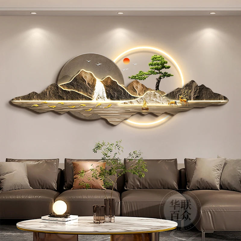 Light Luxury Clock Wall Chinese Modern Fashion Living Room Decorative Wall Watch Interior Design Horloge Murale Wall Decor