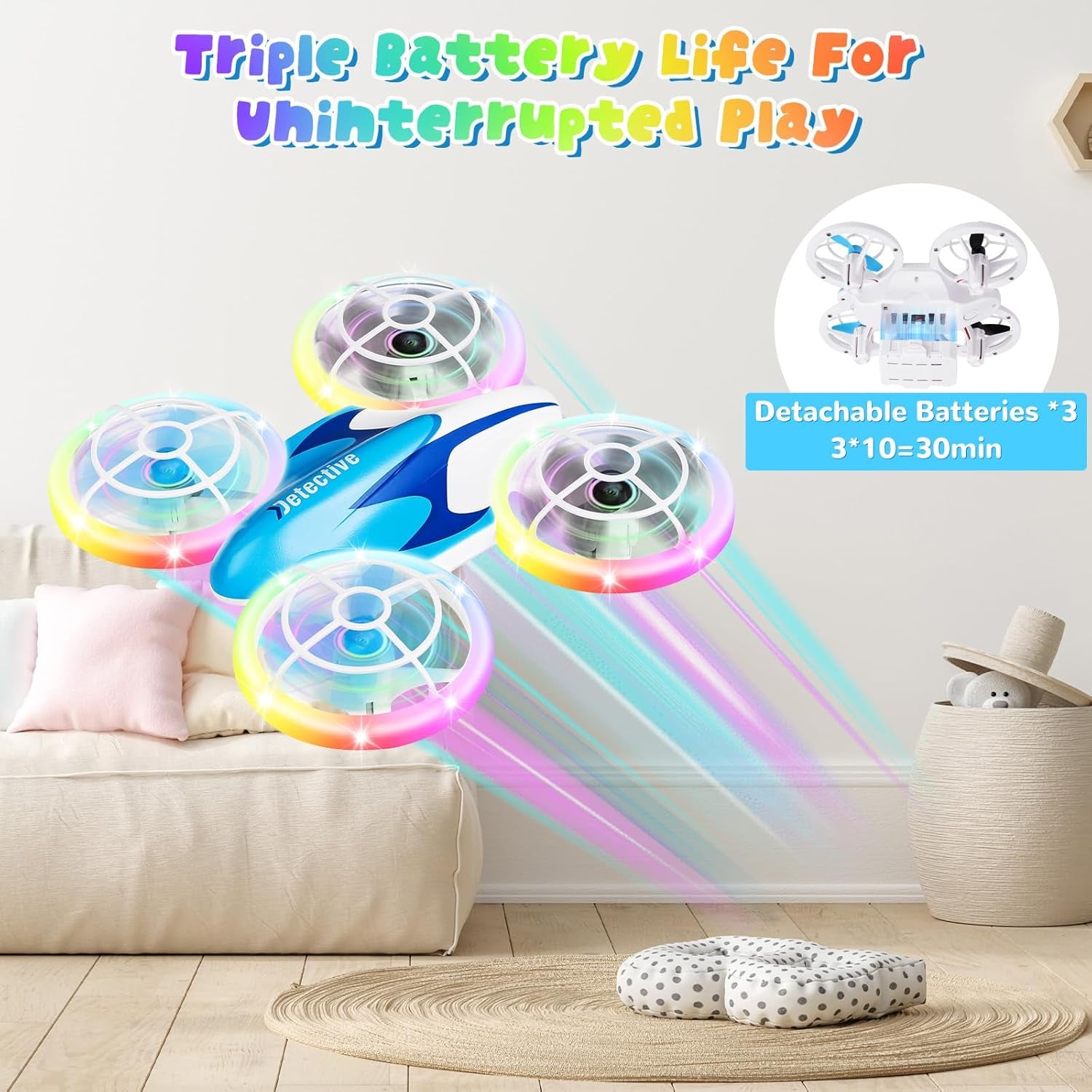 Mini Drone for Kids for Beginner, Kids Drone with LED Light, Altitude Hold, 3D Flip, Headless Mode, Hand Operated RC Quadcopter, Best Toy Gifts for Boys and Girls for Christmas