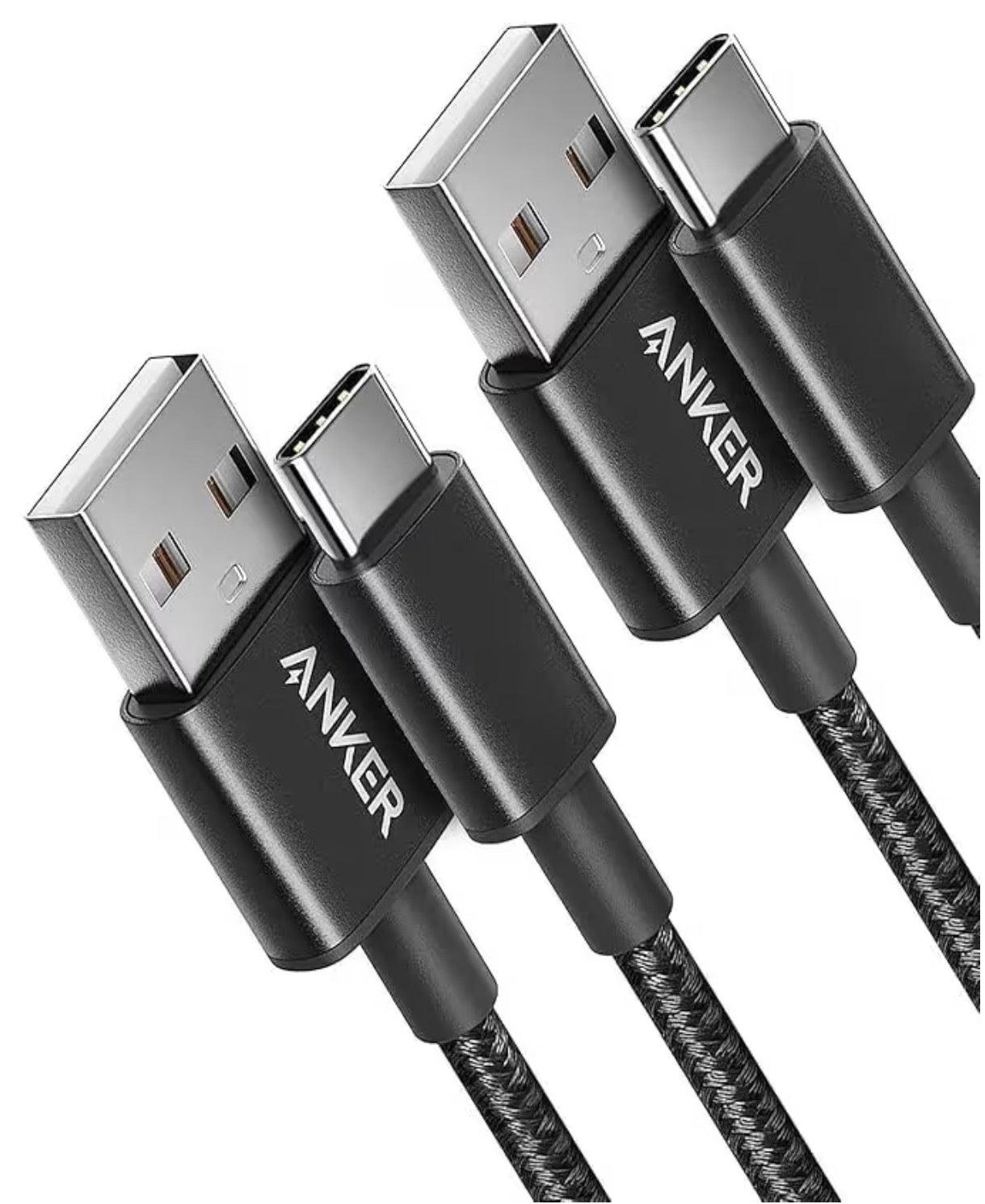 Anker USB-C Charger Cable 2-Pack 0.9m Braided USB-A to USB-C