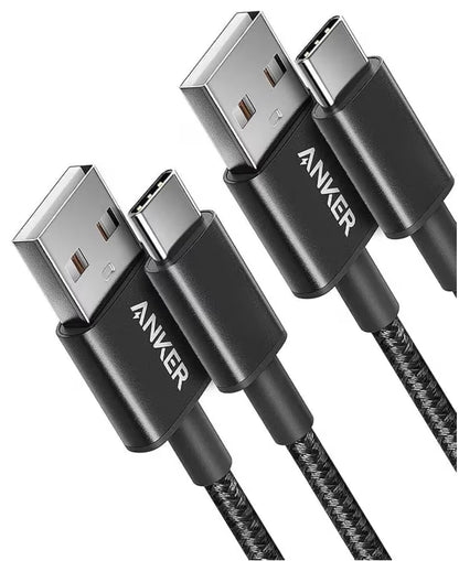 Anker USB-C Charger Cable 2-Pack 0.9m Braided USB-A to USB-C