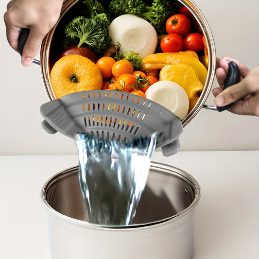 Versatile ClipOn Plastic Strainer for Kitchen Pots