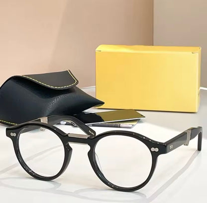 FOLD Round Acetate Foldable Sunglasses for Men and Women High Quality UV400 Outdoor Optical Prescription Classical Eyeglasses