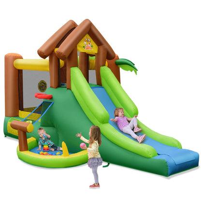 Professional Inflatable Bounce House Featuring Slides, Climbing Wall, and Air Blower