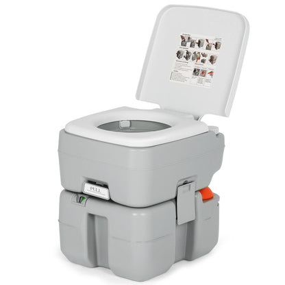 Portable Outdoor Camping Toilet with 20-Liter Waste Tank and Flush Pump