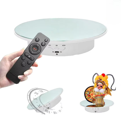 360-Degree Electric Rotating Display Stand with Remote Control for Jewelry, Photography, and Video - 7.87 Inch, Adjustable in 3 Positions