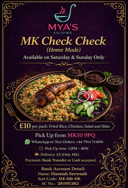 Mya’s Cuisine Food Menu
