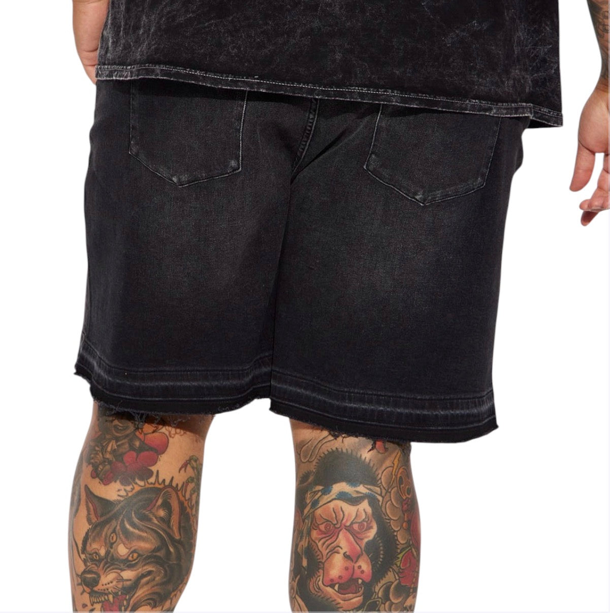My Idea Relaxed Denim Shorts Black Wash