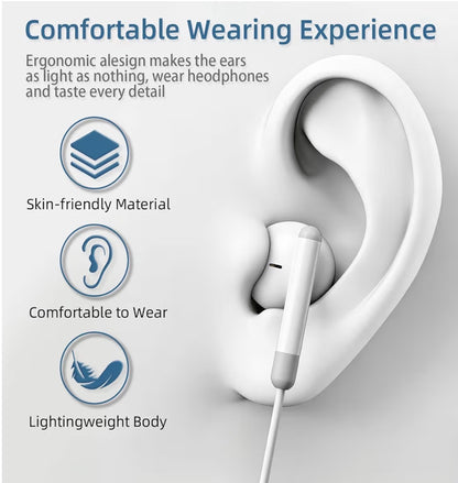 Bxlive Wired In-Ear Earphones 3.5mm Jack Headphones 2-Pack