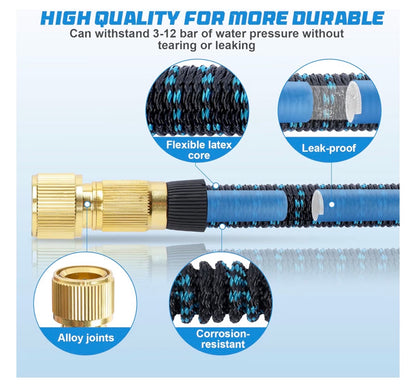 Jsdoin 30m Expandable Garden Hose Pipe with 10 Function Spray Gun