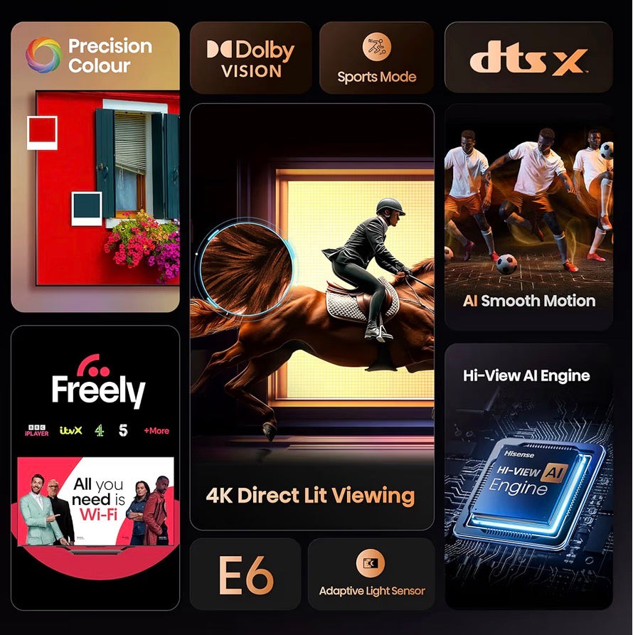 Hisense 4K Ultra HD Smart TV with Freely | Netflix, Disney+ & YouTube