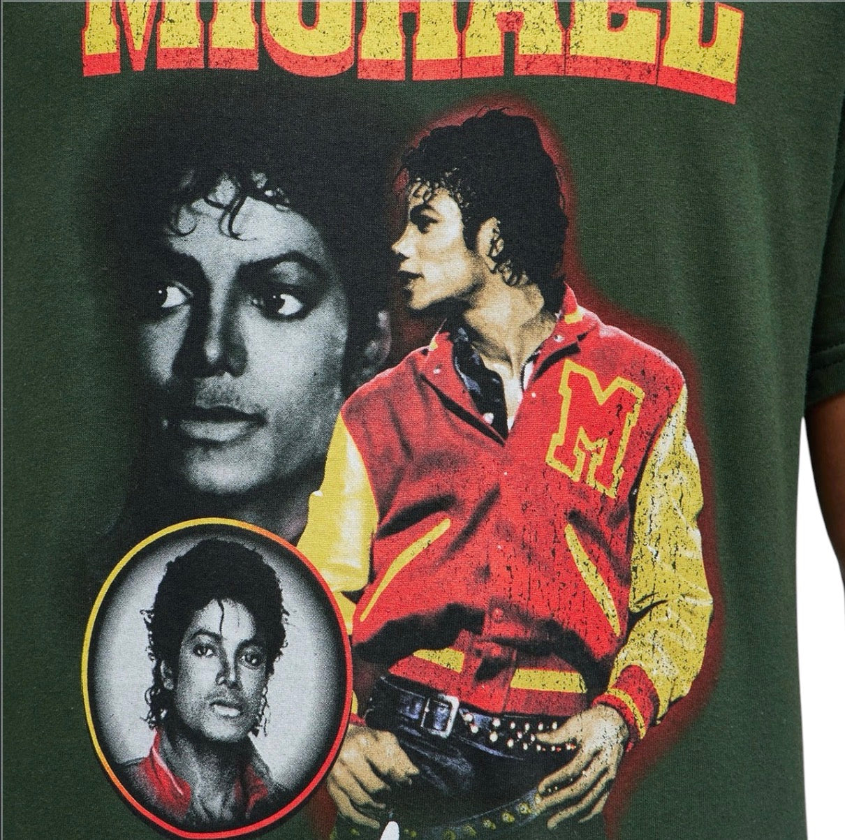 Michael Jackson The King Of Pop Short Sleeve Tee Green