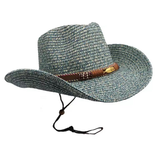 Summer Western Cowboy Top Hat Retro Style Sunshade Cowboy Straw Hat