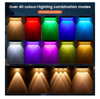 Solar Fence Lights Outdoor 6 Pack RGB Warm White Cool White IP65 Waterproof