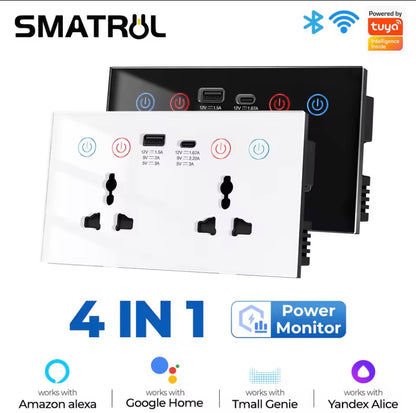 SMATRUL Tuya WiFi Smart Plug with USB and USB-C