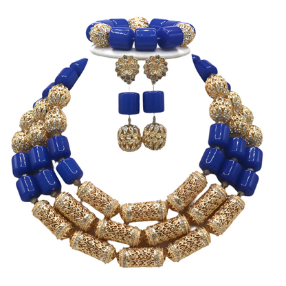 Exquisite African Coral Beads Wedding Jewelry Set | Necklace, Bracelet, and Earrings Collection