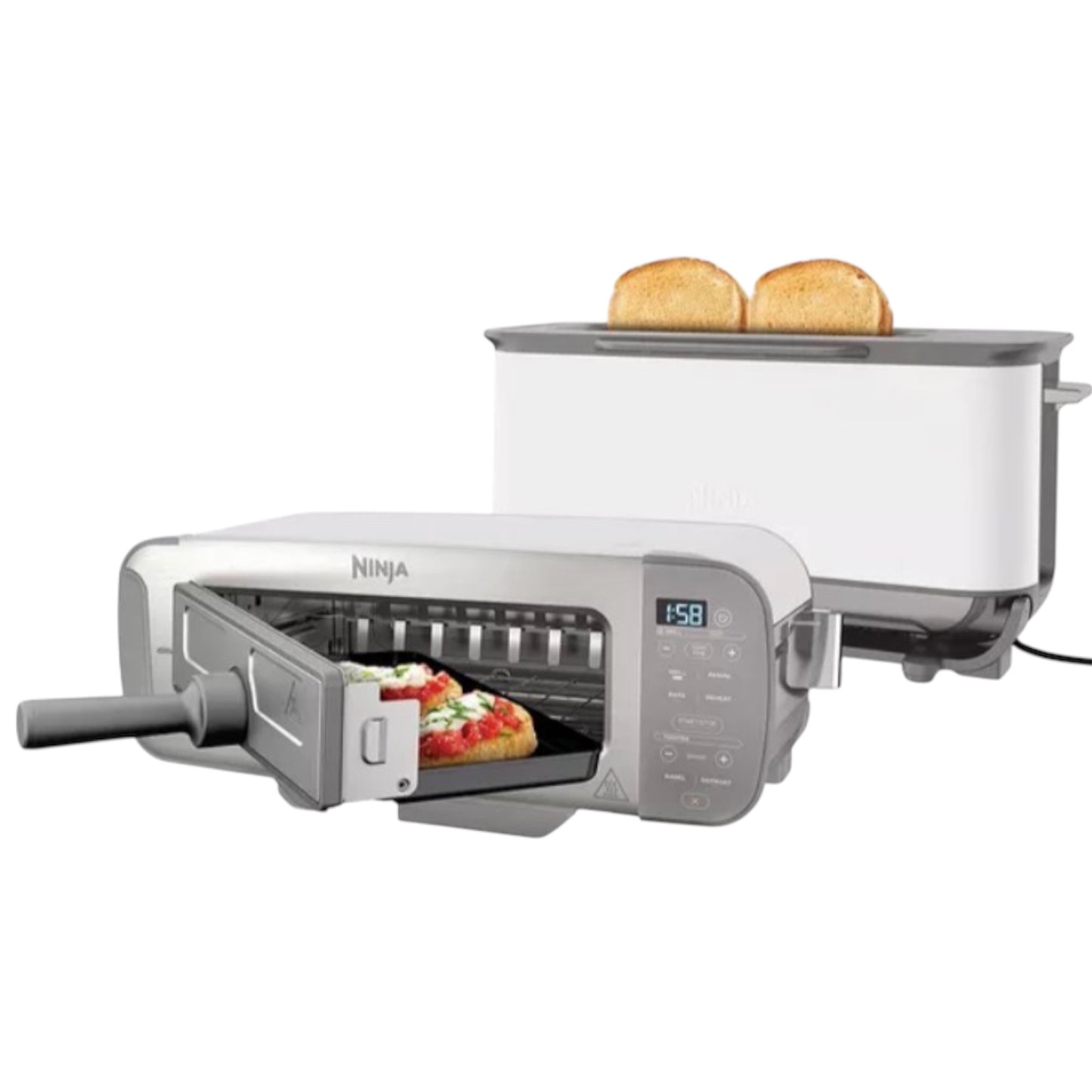 Foodi 3-in-1 Toaster, Grill and Panini Press with Flip Design, 7 Cooking Functions, 7 Toast Shades, Includes Panini Press, Bake Tray and Crumb Tray, Stainless Steel, ST202UK