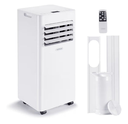 VonHaus Air Conditioning Unit 9000 BTU – Portable Air Conditioner, Dehumidifier Mode, Air Con, Window Venting Kit, Remote Control, 4 Modes, 2 Speeds, 24hr Timer, LED Display, x4 Wheels, Carry Handles