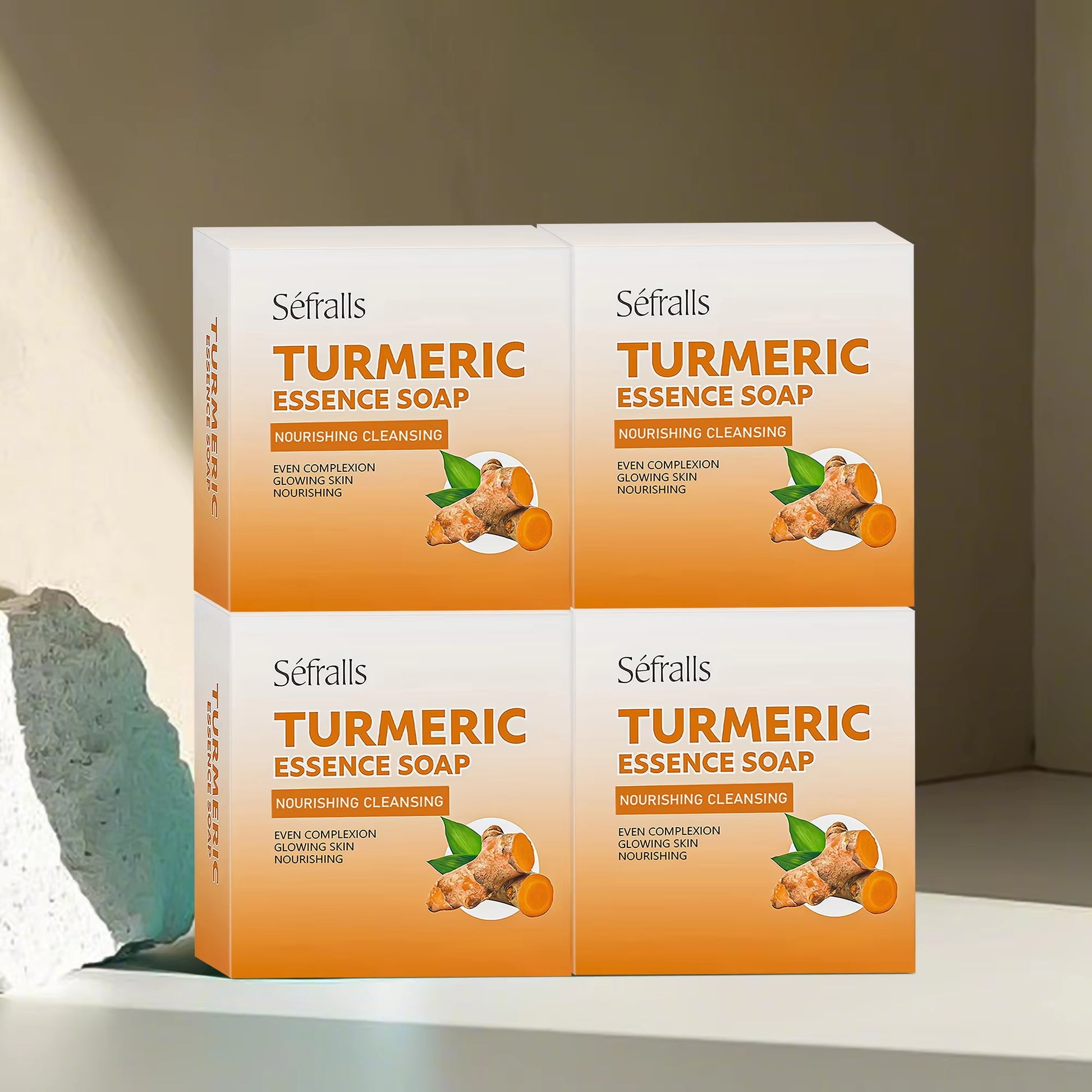 Séfralls Handmade Turmeric Soap 100Gfade Dark Spotsgentle Cleansingmoisturisinganti-Aginganti-Acnebrighteningbrighteningskincare