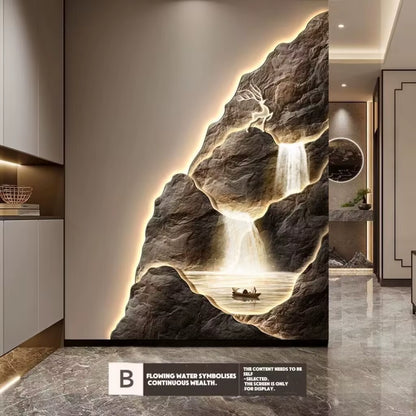 2024 New Flow Generating Wealth, Entrance Decoration Painting, High End Corridor Mural, Landscape Hanging Painting