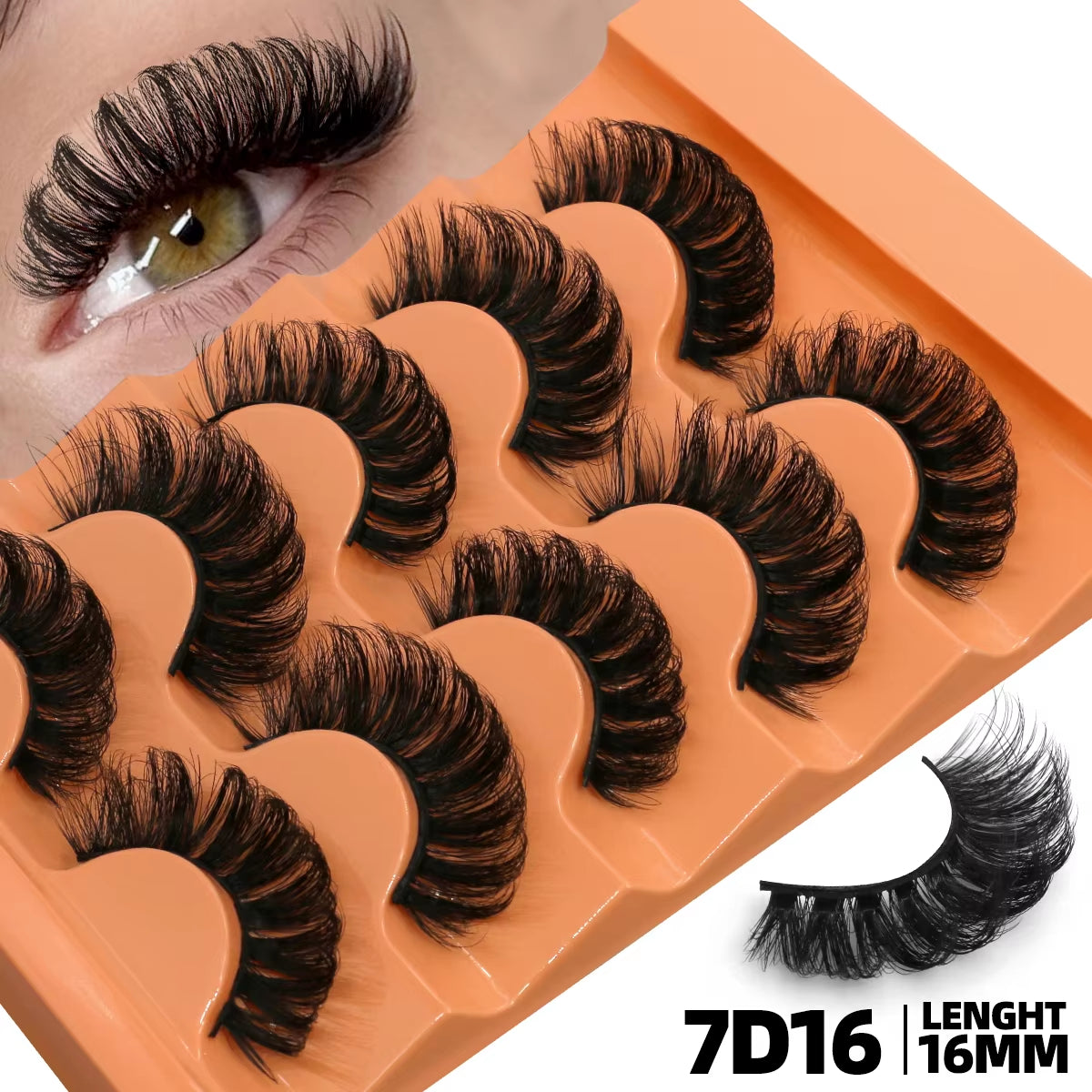 5 Pairs 8D Volume Fluffy False Eyelashes - Russian Strip Lash Extensions, Thick Soft Curly Makeup Lashes