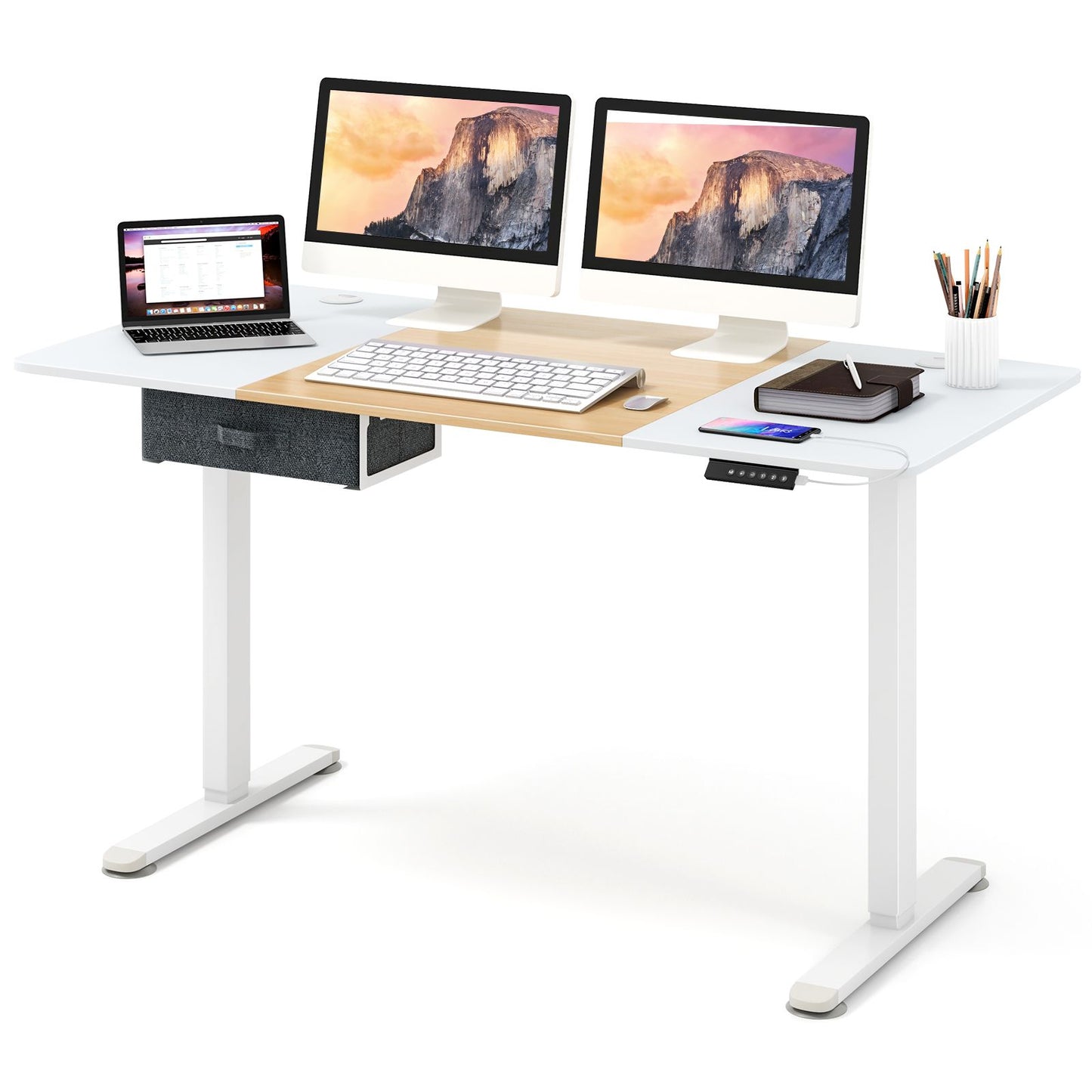 Electric Height-Adjustable Standing Desk with Integrated USB Charging: Enhance Your Workspace Comfort and Productivity