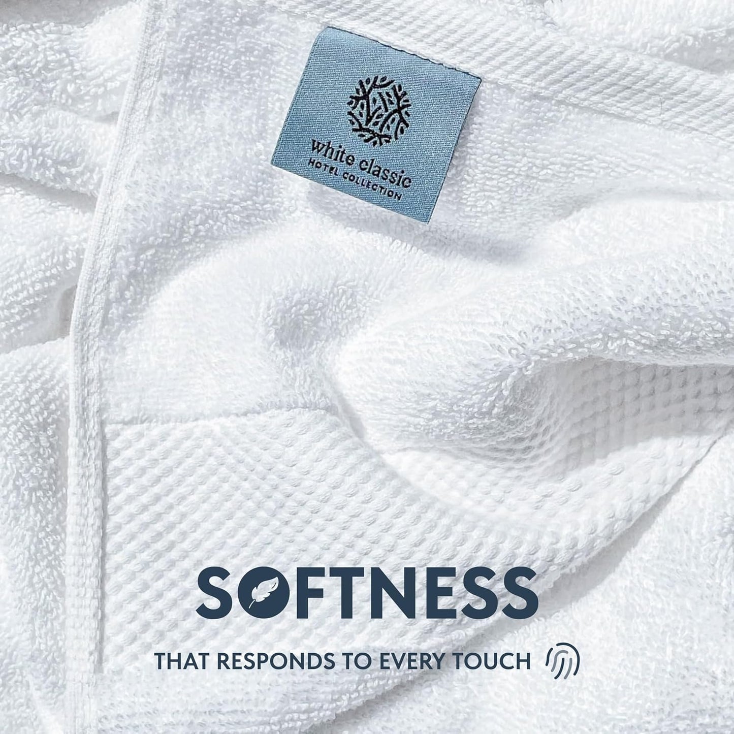 Luxury White Hand Towels, 100% Cotton Bathroom Hand Cloths Set of 6, Hotel Towels Extra 40X76 Cm, Quality Towels Bathroom Sets for Hands | White, 6 Pack